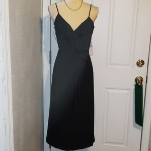 1.State raffled wrap front dress